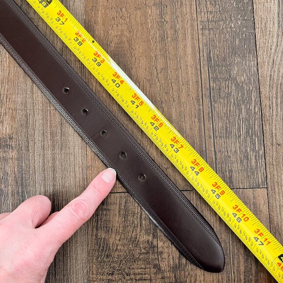 Joseph Abboud Leather Dress Belt Edge Detail Handcrafted in Italy Size 38 Brown - Picture 12 of 14